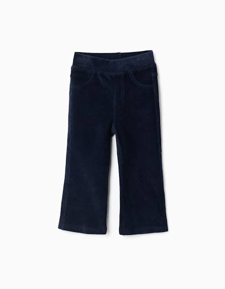 Legging évasé en velours côtelé avec taille élastique Bleu foncé+Vert 1 - vertbaudet enfant 