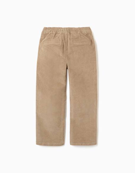 Pantalon chino à coupe droite en velours côtelé Beige 2 - vertbaudet enfant 