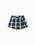 Jupe-short en coton à carreaux b&s Bleu foncé 1 - vertbaudet enfant 