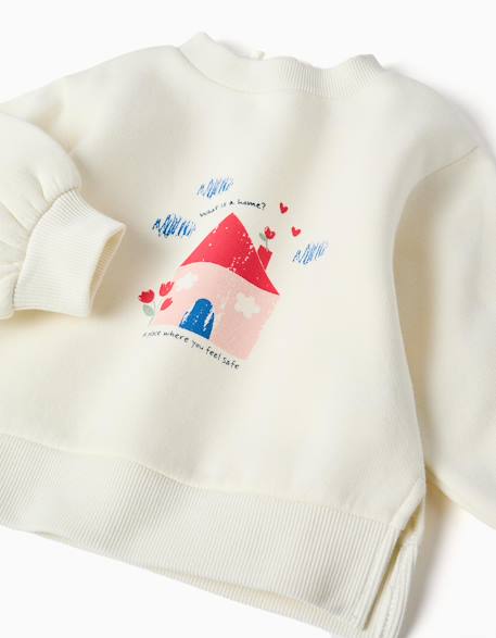 Ensemble de jogging en coton peigné avec imprimé maison Blanc 3 - vertbaudet enfant 