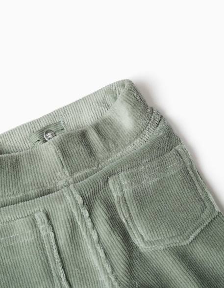 Legging évasé en velours côtelé avec taille élastique Bleu foncé+Vert 7 - vertbaudet enfant 