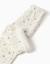 Pantalon évasé en coton peigné avec motif floral Blanc 3 - vertbaudet enfant 