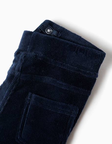 Legging évasé en velours côtelé avec taille élastique Bleu foncé+Vert 3 - vertbaudet enfant 