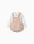 Body polo à manches longues + barboteuse en velours Beige clair 1 - vertbaudet enfant 