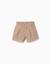 Short en velours côtelé avec taille paperbag à volants Beige clair+Marrón 1 - vertbaudet enfant 