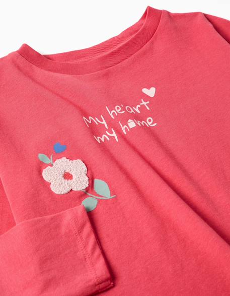 T-shirt en coton à manches longues avec imprimé fleurs Rouge 3 - vertbaudet enfant 