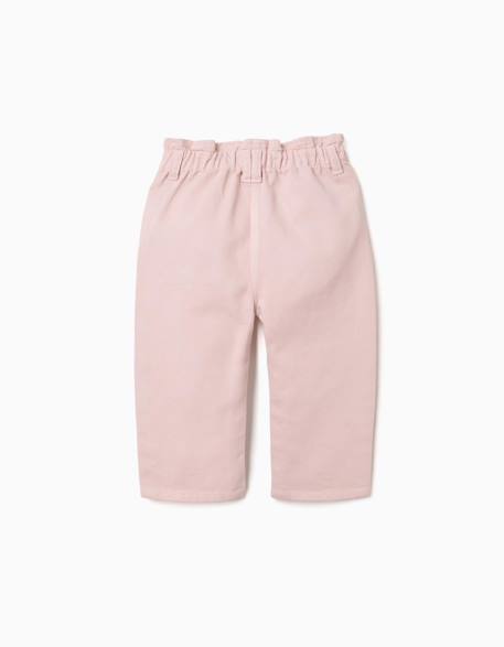 Pantalon baggy en sergé Rose 2 - vertbaudet enfant 