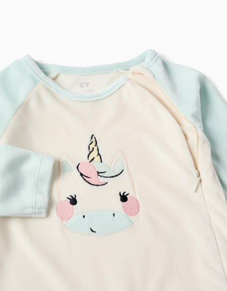 Dors-bien en velours avec licorne Blanc 3 - vertbaudet enfant 