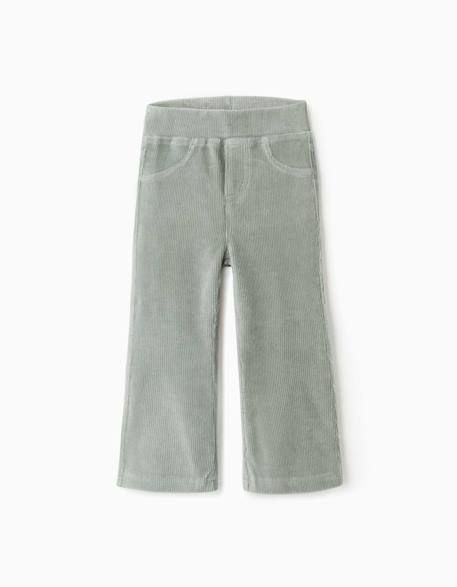 Legging évasé en velours côtelé avec taille élastique Bleu foncé+Vert 5 - vertbaudet enfant 