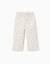 Pantalon évasé en coton peigné avec motif floral Blanc 1 - vertbaudet enfant 