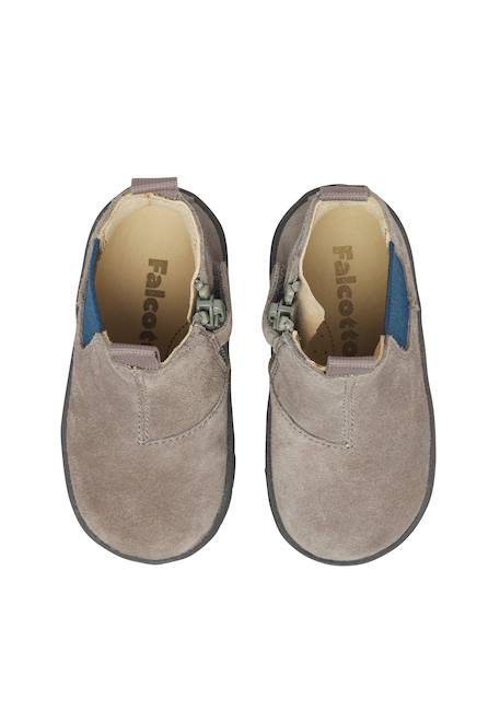 Bottines bébé en daim tarbell à zip Beige-platine+Bleu-vert+Gris foncé-bleu+Rose-blanc 14 - vertbaudet enfant 
