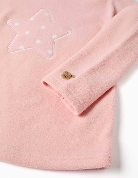 Pyjama en polaire avec étoiles brodées Rose clair 4 - vertbaudet enfant 