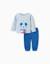 Pyjama en polaire avec broderie mickey Gris clair 1 - vertbaudet enfant 