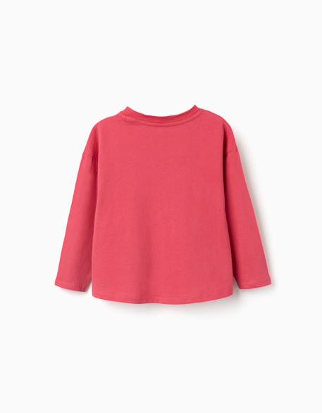 T-shirt en coton à manches longues avec imprimé fleurs Rouge 2 - vertbaudet enfant 