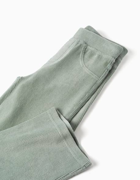 Legging évasé en velours côtelé avec taille élastique Bleu foncé+Vert 7 - vertbaudet enfant 