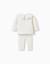 Ensemble pull en maille avec volants + pantalon Blanc 2 - vertbaudet enfant 