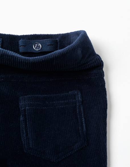 Legging évasé en velours côtelé avec taille élastique Bleu foncé+Vert 3 - vertbaudet enfant 