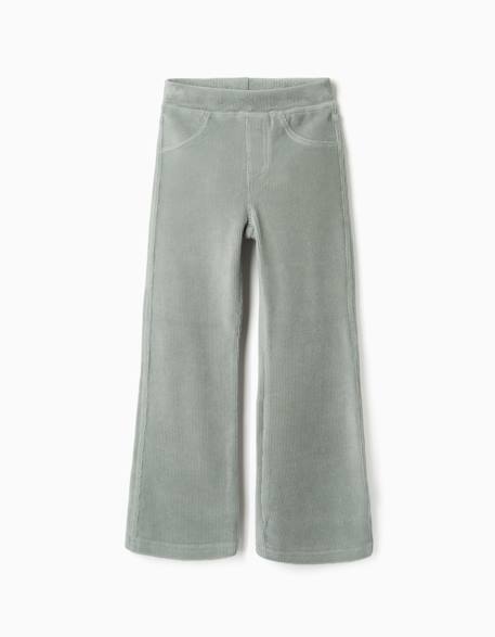 Legging évasé en velours côtelé avec taille élastique Bleu foncé+Vert 4 - vertbaudet enfant 