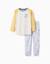 Pyjama en velours avec motif espace Jaune clair 1 - vertbaudet enfant 