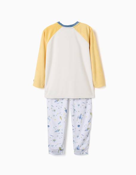 Pyjama en velours avec motif espace Jaune clair 2 - vertbaudet enfant 