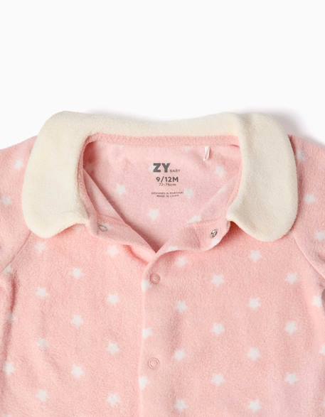 Dors-bien en polaire avec étoiles Rose clair 3 - vertbaudet enfant 