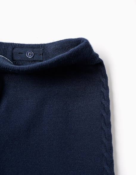 Pantalon en maille à jambe large avec détails torsadés Bleu foncé 3 - vertbaudet enfant 