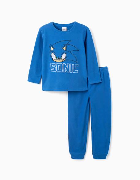 Pyjama en polaire avec broderie sonic Bleu 1 - vertbaudet enfant 