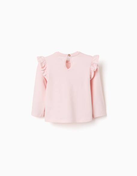 T-shirt en coton à manches longues avec imprimé fleurs Rose 2 - vertbaudet enfant 