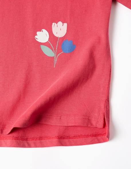 T-shirt en coton à manches longues avec imprimé fleurs Rouge 4 - vertbaudet enfant 