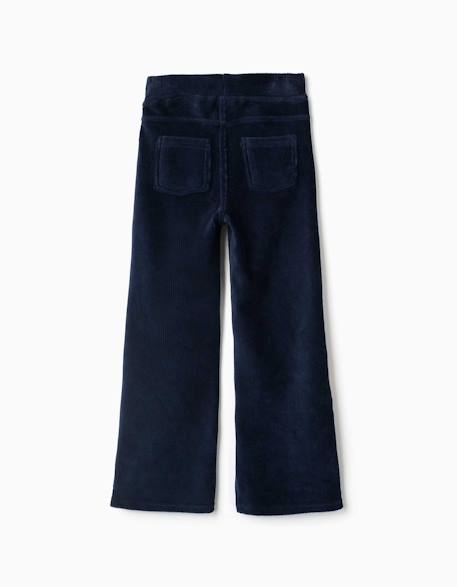 Legging évasé en velours côtelé avec taille élastique Bleu foncé+Vert 2 - vertbaudet enfant 