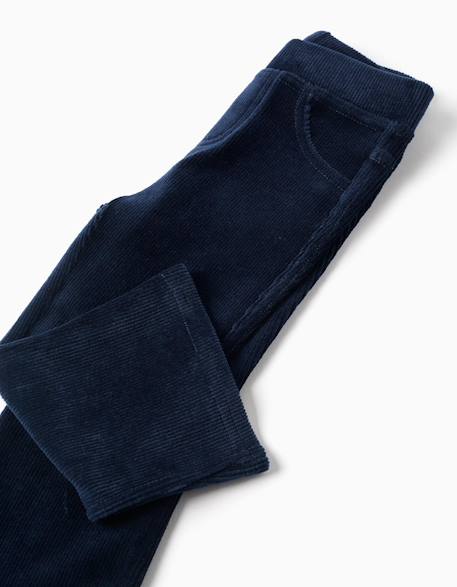 Legging évasé en velours côtelé avec taille élastique Bleu foncé+Vert 4 - vertbaudet enfant 