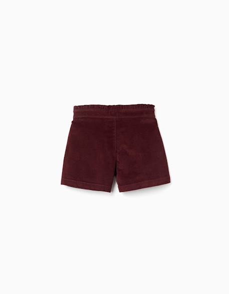 Short en velours côtelé avec taille paperbag à volants Beige clair+Marrón 5 - vertbaudet enfant 
