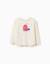 T-shirt en coton à manches longues avec imprimé maison Blanc 1 - vertbaudet enfant 