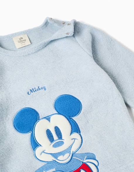 Pyjama en polaire avec broderie mickey Gris clair 3 - vertbaudet enfant 