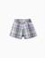 Jupe-short en sergé de coton à carreaux Bleu 3 - vertbaudet enfant 