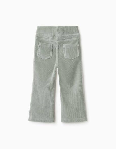 Legging évasé en velours côtelé avec taille élastique Bleu foncé+Vert 6 - vertbaudet enfant 