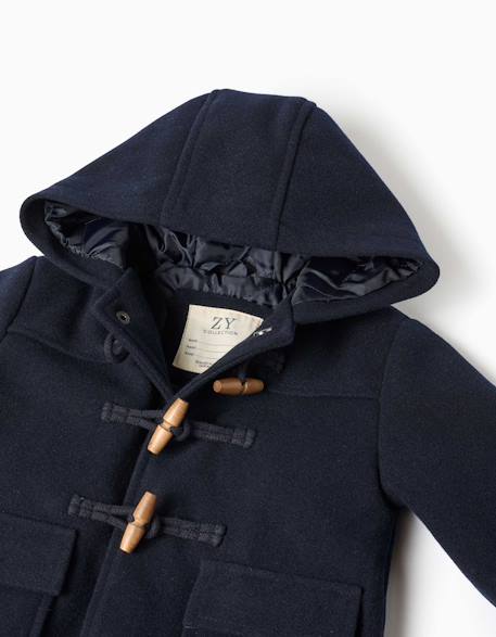 Manteau à effet laine avec poches b&s Bleu foncé 3 - vertbaudet enfant 