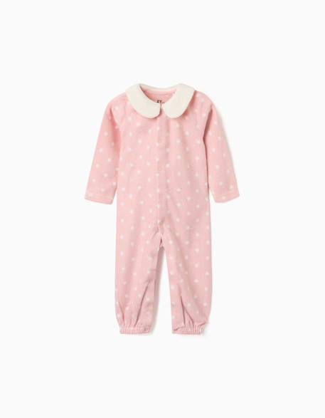 Dors-bien en polaire avec étoiles Rose clair 1 - vertbaudet enfant 