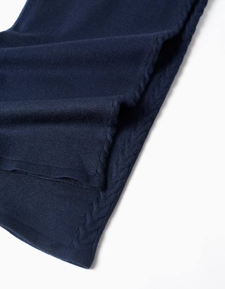 Pantalon en maille à jambe large avec détails torsadés Bleu foncé 4 - vertbaudet enfant 