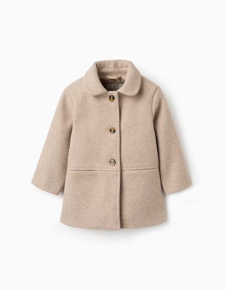 Manteau à effet laine avec doublure b&s Beige clair 1 - vertbaudet enfant 