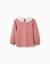 T-shirt à manches longues avec col en broderie anglaise Blanc+Rose 5 - vertbaudet enfant 