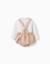 Body polo à manches longues + barboteuse en velours Beige clair 2 - vertbaudet enfant 