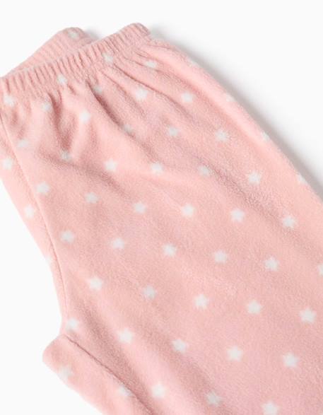 Pyjama en polaire avec étoiles brodées Rose clair 3 - vertbaudet enfant 