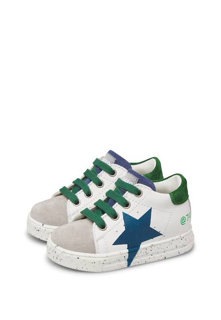 Baskets bébé garçon en cuir et daim salazar 3 Gris-bleu 5 - vertbaudet enfant 