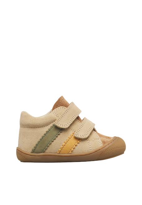 Chaussures premiers pas bébé en daim macks 2 à scratch Beige-marron+Bleu-marron+Gris-sable+Marron-kaki+Vert olive-marine 1 - vertbaudet enfant 