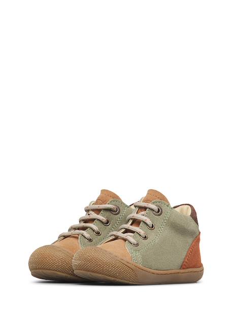 Chaussures premiers pas bébé garçon en daim romy Marron-vert olive 5 - vertbaudet enfant 