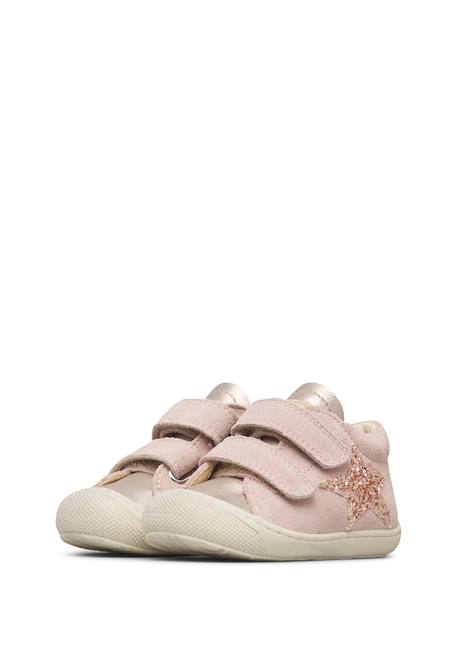 Chaussures premiers pas bébé fille en cuir et daim kolde à scratch Rose-blanc 5 - vertbaudet enfant 