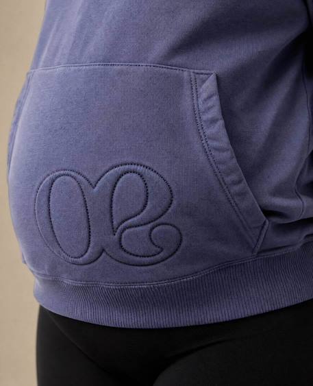 Sweat à capuche de grossesse et d'allaitement boston Bleu+Noir+Terracota 3 - vertbaudet enfant 