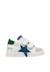 Baskets bébé en cuir et daim salazar 3 à scratch Blanc-gris-marine+Kaki-rouge 1 - vertbaudet enfant 