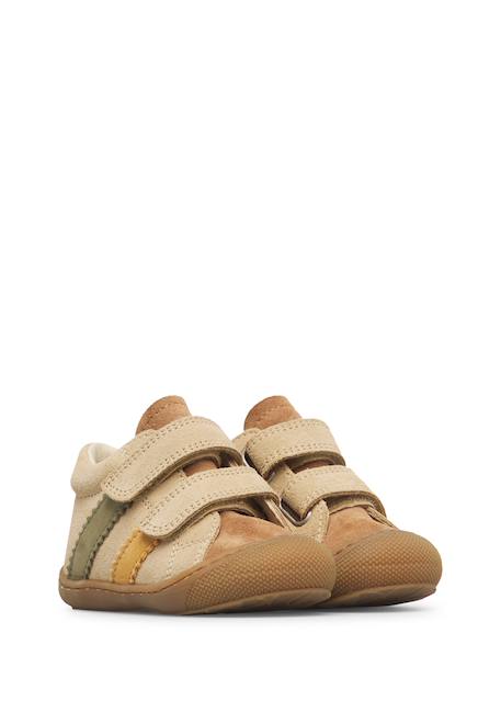 Chaussures premiers pas bébé en daim macks 2 à scratch Beige-marron+Bleu-marron+Gris-sable+Marron-kaki+Vert olive-marine 2 - vertbaudet enfant 